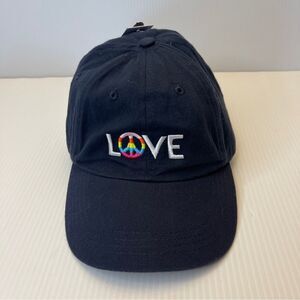 Nordstrom BP. Peace Love Navy Blue Dad Embroidered Cap One Size Hat NEW